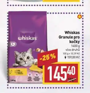 Billa Whiskas granule pro kočky nabídka
