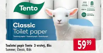 Qanto Toaletní papír Tento 3 vrstvý, 8ks nabídka