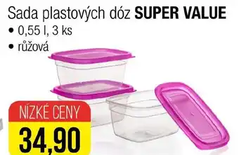 BANQUET Sada plastových dóz SUPER VALUE 0.55L nabídka