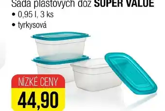BANQUET Sada plastových dóz SUPER VALUE 0.95L nabídka