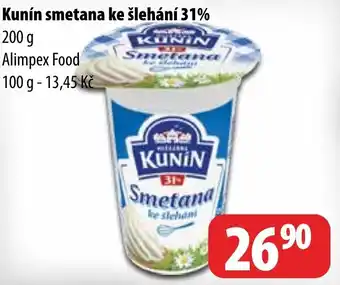 Partner Maloobchodní síť Kunín smetana ke šlehání 31% nabídka