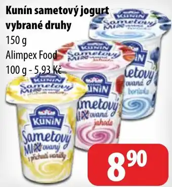 Partner Maloobchodní síť Kunín sametový jogurt vybrané druhy nabídka