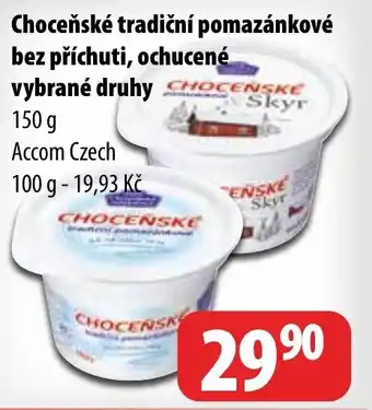 Partner Maloobchodní síť Choceňské tradiční pomazánkové bez příchuti, ochucené vybrané druhy nabídka