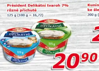 Président Delikátní tvaroh 7% různé příchutě