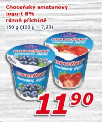 ESO MARKET Choceňský smetanový jogurt 8% různé příchutě nabídka