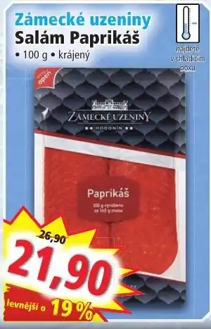 Norma Zámecké uzeniny Salám Paprikáš nabídka