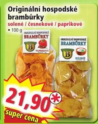 Norma Originální hospodské brambůrky solené / česnekové / paprikové nabídka