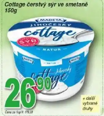 Hruška Cottage čerstvý sýr ve smetaně 150g nabídka