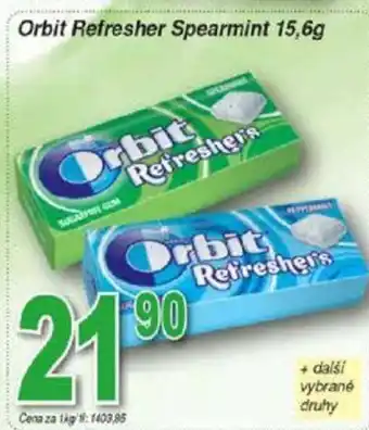 Hruška Orbit Refresher Spearmint 15,6g nabídka