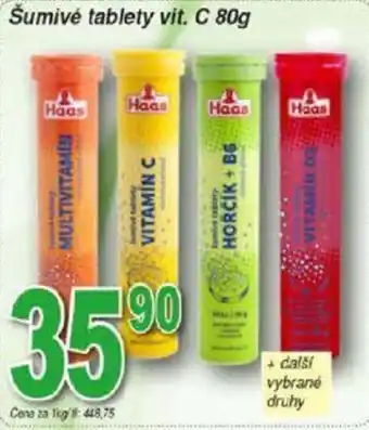 Hruška Šumivé tablety vit. C 80g nabídka