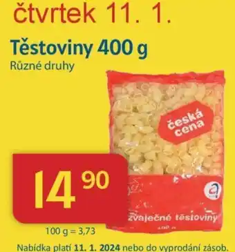 Kubík potraviny Těstoviny 400 g nabídka