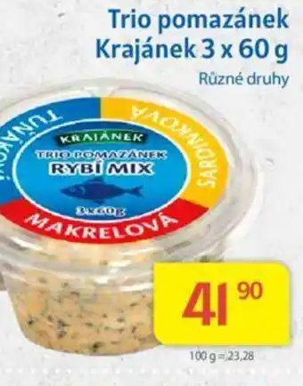 Kubík potraviny Trio pomazánek Krajánek 3 x 60 g nabídka