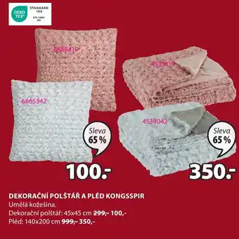 JYSK DEKORAČNÍ POLŠTÁŘ A PLÉD KONGSSPIR nabídka