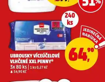 Penny Market Vlhčené víceúčelové ubrousky nabídka