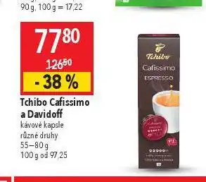 Globus Tchibo cafissimo a davidoff kávové kapsle nabídka