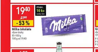 Globus Milka čokoláda nabídka