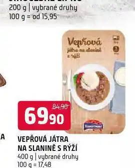 Terno Vepřová játra na slanině s rýží nabídka