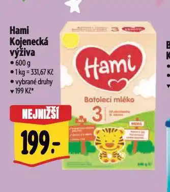 Albert Hami kojenecká výživa nabídka