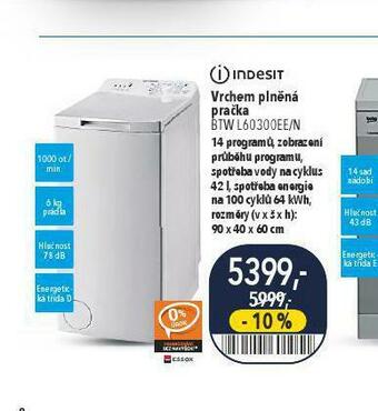 Globus Vrchem plněná pračka indesit nabídka