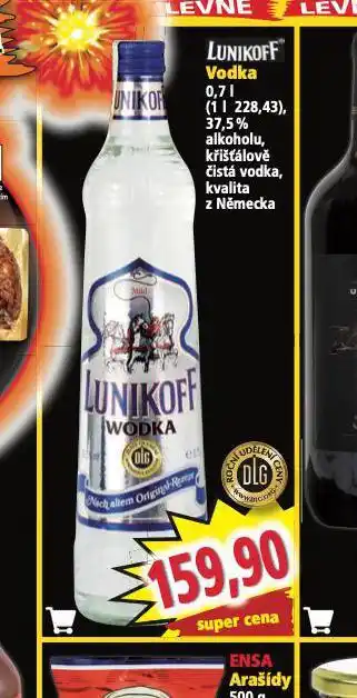 Norma Lunikof vodka nabídka