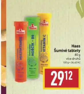 Billa Haas šumivé tablety nabídka