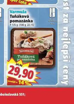 Norma Varmuža tuňáková pomazánka nabídka