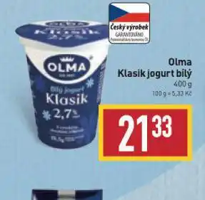 Billa Olma klasik jogurt nabídka