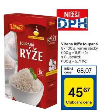 Tesco Vitana rýže loupaná 8 x 100 g nabídka