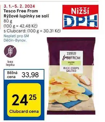 Tesco Tesco free from rýžové lupínky se solí 80 g nabídka