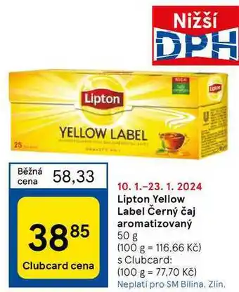 Tesco Lipton yellow label černý čaj aromatizovaný 50 g nabídka