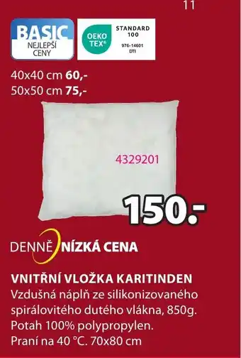 VNITŘNÍ VLOŽKA KARITINDEN