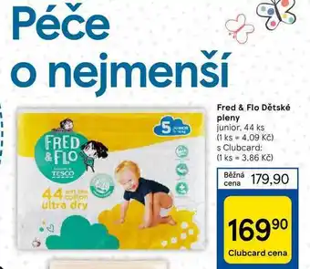 Tesco Fred & flo dětské pleny junior, 44 ks nabídka