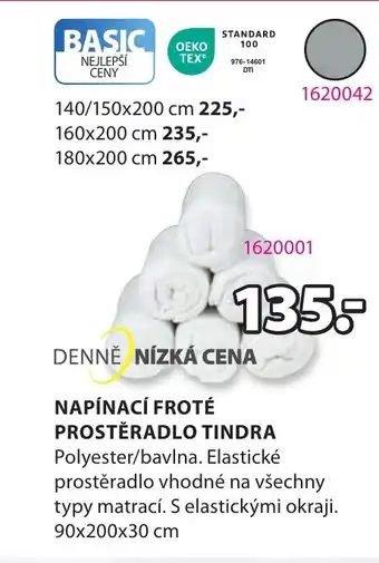 JYSK NAPÍNACÍ FROTÉ PROSTĚRADLO TINDRA nabídka