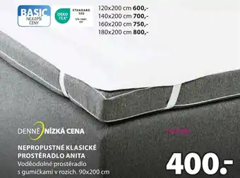 JYSK NEPROPUSTNÉ KLASICKÉ PROSTĚRADLO ANITA nabídka