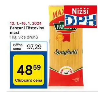 Tesco Panzani těstoviny maxi 1 kg nabídka