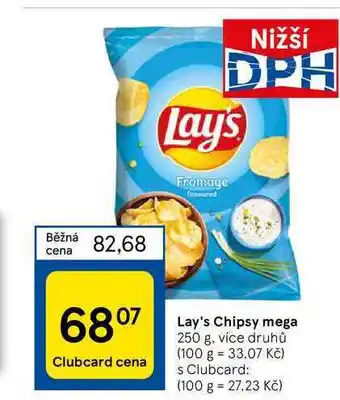 Tesco Lay's chipsy mega 250 g nabídka