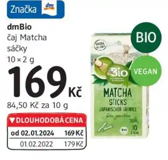 dm drogerie dmBio čaj Matcha sáčky nabídka