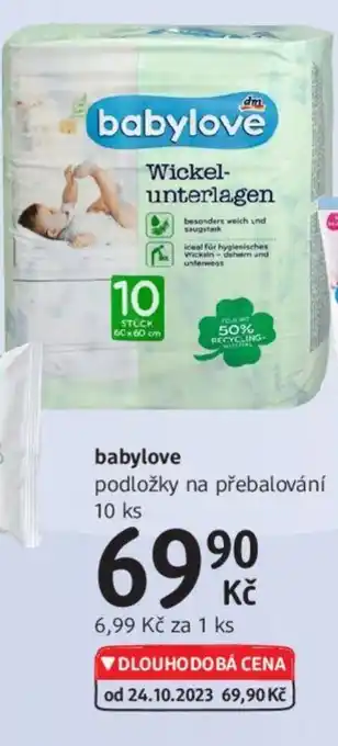 dm drogerie babylove podložky na přebalování nabídka