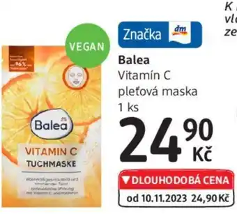 dm drogerie Balea Vitamín C pleťová maska nabídka