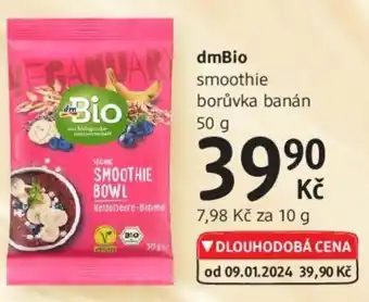 dm drogerie dmBio smoothie borůvka banán nabídka