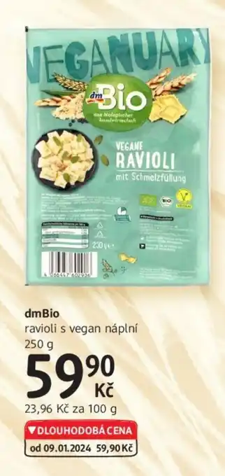 dm drogerie dmBio ravioli s vegan náplní nabídka