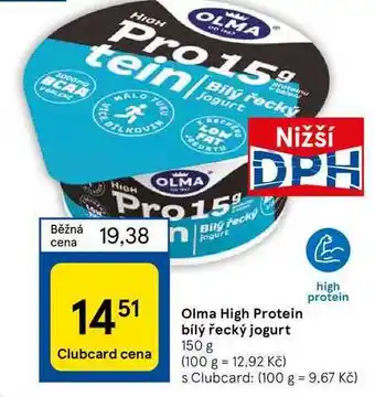Tesco Olma high protein bílý řecký jogurt 150 g nabídka