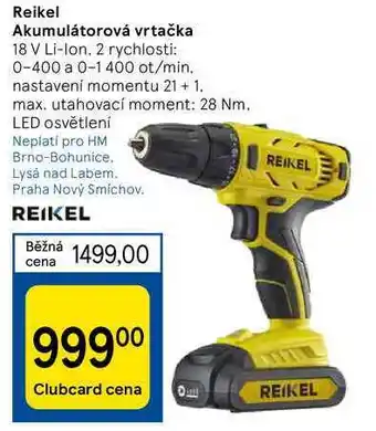 Tesco Reikel akumulátorová vrtačka nabídka