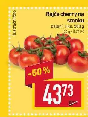 Billa Rajče cherry na stonku balení, 1 ks, 500 g nabídka