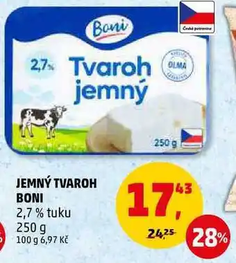 Penny Market Jemný tvaroh boni 2,7% tuku, 250 g nabídka