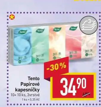 Billa Tento papírové kapesníčky 10x 10 ks, 3vrstvé nabídka
