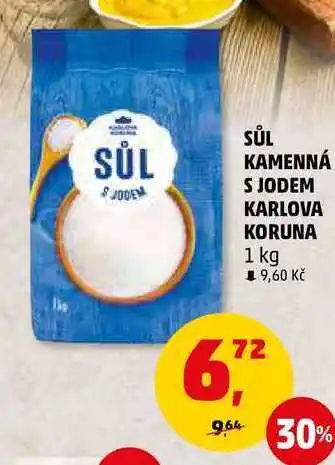 Penny Market Sůl kamenná s jodem karlova koruna, 1 kg nabídka