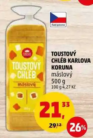Penny Market Toustový chléb karlova koruna máslový, 500 g nabídka