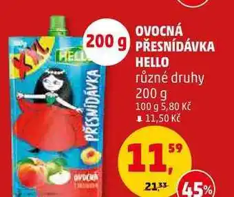 Penny Market Ovocná přesnídávka hello různé druhy, 200 g nabídka