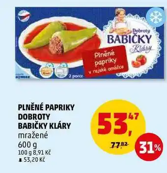 Penny Market Plněné papriky dobroty babičky kláry mražené, 600 g nabídka
